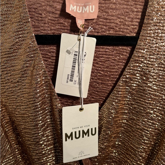 Show Me Your MUMU - Kimora Wrap Dress - Tan Confetti (Gold) - XS - Picture 5 of 10